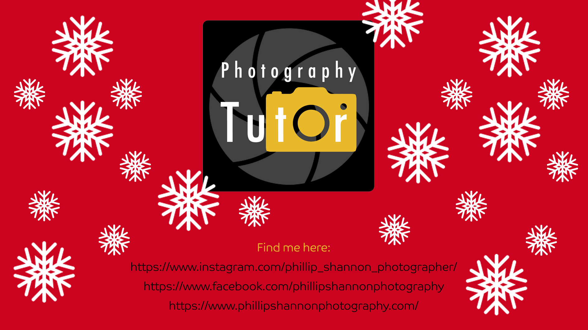 Christmas 2021 Online Photography course